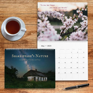 Calendário Fotografia minimalista moderna cita Shakespeare
