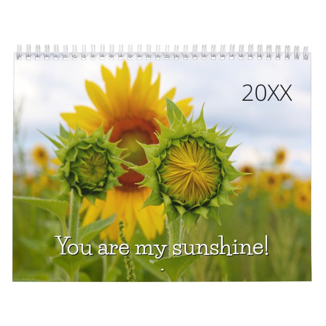 Calendário Fotografia Sunflower Citações Sunny (Capa)