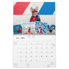 Calendário Fotografias Mensais de Colagem de Fotos Pet