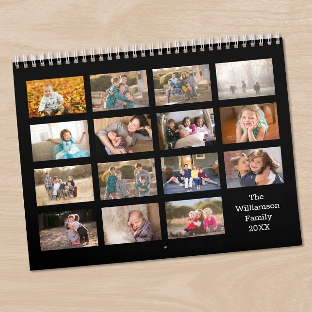 Calendário Fotográfico Personalizado Moderno de 15 (Modern Custom 15 Month Photo Calendar in situ)