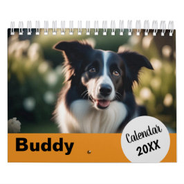 Calendário Fotos de Cachorro Personalizadas Ano Laranja Fotog