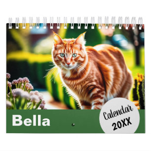 Calendário Fotos de Cat Personalizadas por Ano Crie