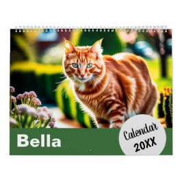 Calendário Fotos de Cat Personalizadas por Ano Crie