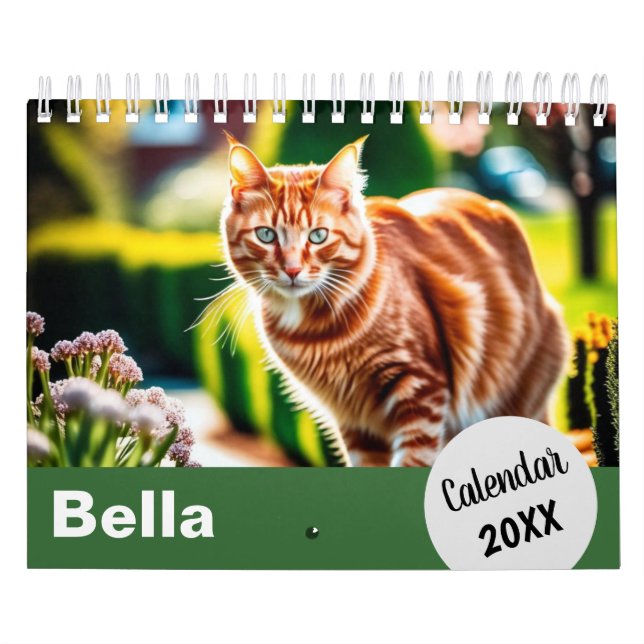 Calendário Fotos de Cat Personalizadas por Ano Crie (Capa)
