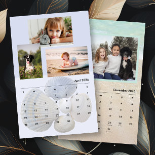 Calendário Fotos de Família Conchas e Cenas de Praia
