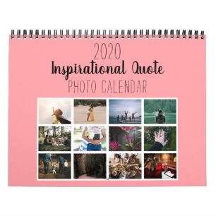 Calendário Fotos e citações motivacionais do Trendy Pink 2020