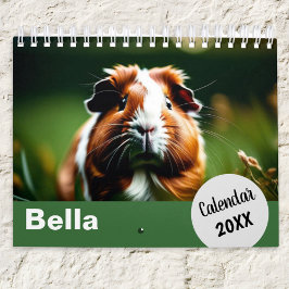 Calendário Fotos Mensais do seu Porquinho-da-Índia