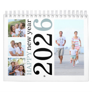 Calendário Fotos Modernas 17 Tipografia Negrito 2026