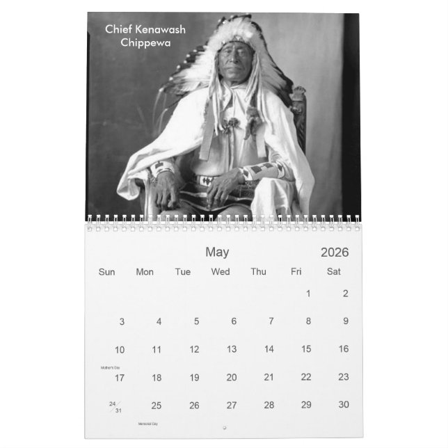 Calendário Fotos nativas americanas, índios americanos (Maio 2026)