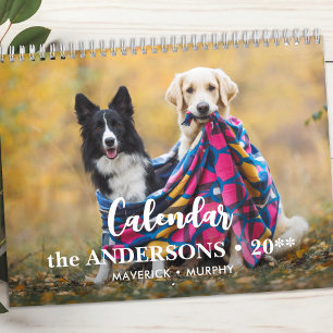Calendário Fotos Personalizadas da Família de Pós-Cão Persona