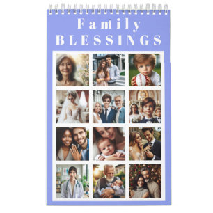 Calendário Fotos Personalizadas de Bênçãos Familiares em 12 M