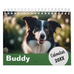 Calendário Fotos Personalizadas de Cachorro Ano do Animal Cri