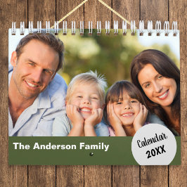 Calendário Fotos Personalizadas de Família Modernas e Persona