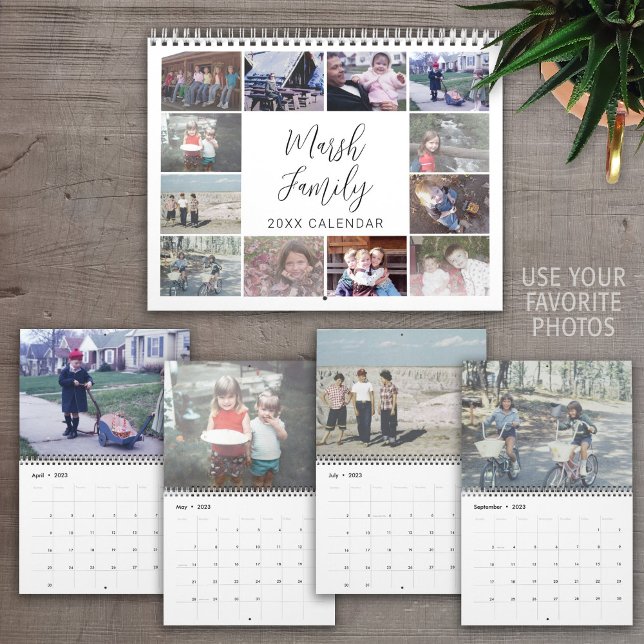 Calendário Fotos Personalizadas Simples Modernas - 13 Imagens (Criador carregado)