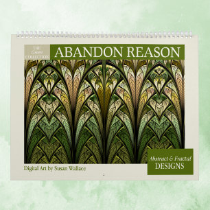 Calendário Fractais de Abstrato da Coleção Verde 2025