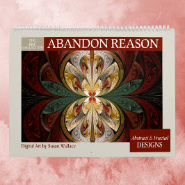 Calendário Fractais de Abstrato da Coleção Vermelha 2026