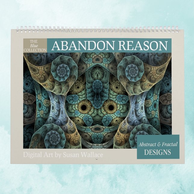 Calendário Fractais de Abstrato de Coleta Azul 2026 (Criador carregado)