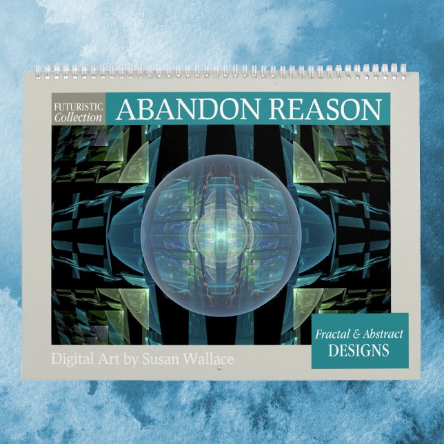 Calendário Fractais de Abstrato futurística 2026 (Criador carregado)