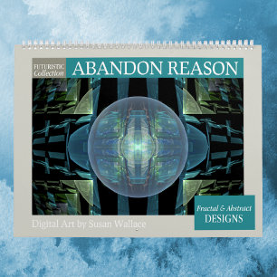 Calendário Fractais futurísticos de Abstrato 2025