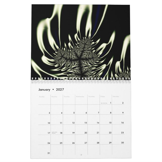 Calendário Fractals 2011 de Anjo Lafin (Jan 2027)