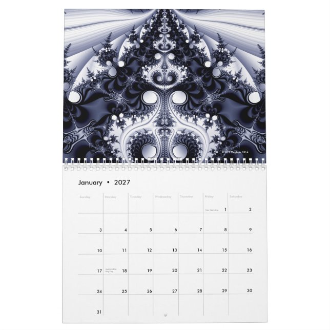 Calendário Fractals 2015 (Jan 2027)