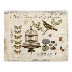 Calendário Francês 2024 do Modern Vintage