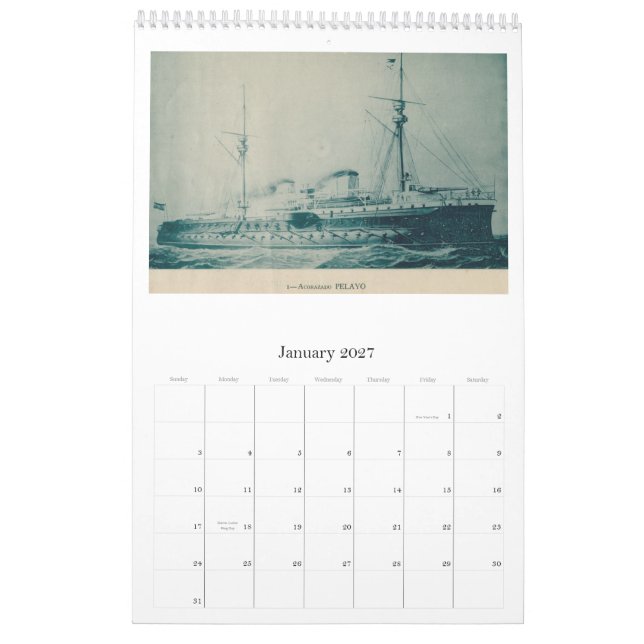 Calendário Frota espanhola 1898 (Jan 2027)