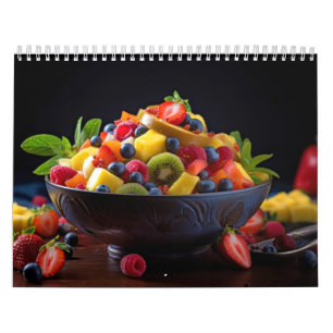 Calendário Frutas novas Assornos Comida saudável e colorido