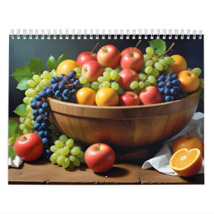 Calendário Frutas novas Assornos Comida saudável e colorido