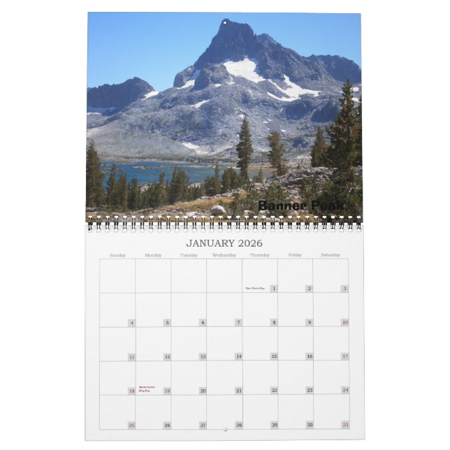 Calendário Fuga de John Muir - personalizada (Jan 2026)