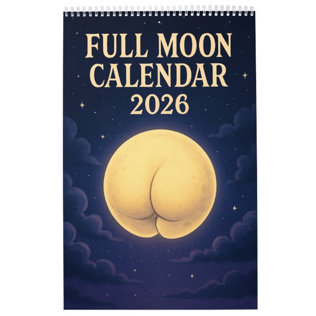 Calendário Full Moon Animals 2026 Funny Wall Calendar (Capa)
