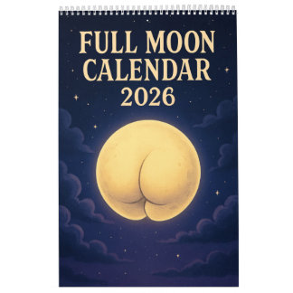 Calendário Full Moon Animals 2026 Funny Wall Calendar