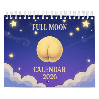 Calendário Full Moon Animals 2026 Funny Wall Calendar