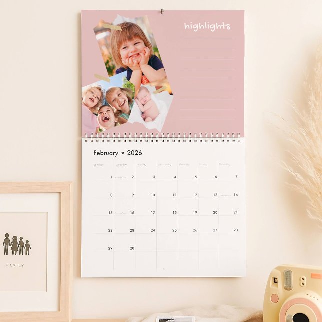 Calendário Fun Family Photo Collage Scrapbook Memory Journal (Criador carregado)