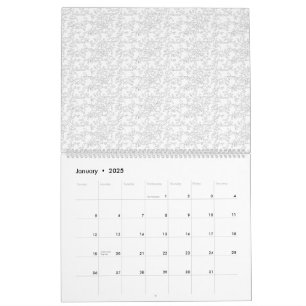 Calendário Fundo branco texturizado com sutil, entrelaçado,