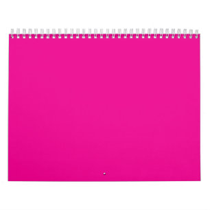 Calendário Fundo de Cor Sólida Rosa Quente Design Vibrante