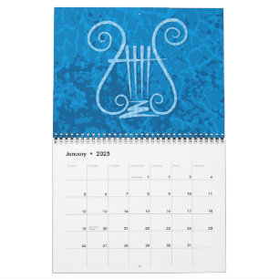 Calendário Fundo de Lyre Azul