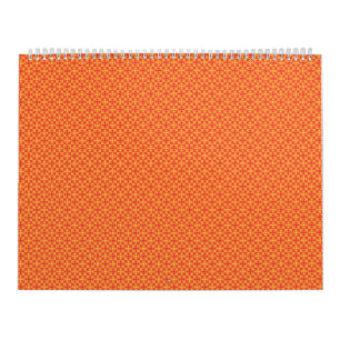Calendário fundo laranja e amarelo com quadrados pequenos