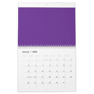Calendário fundo roxo com borda branca