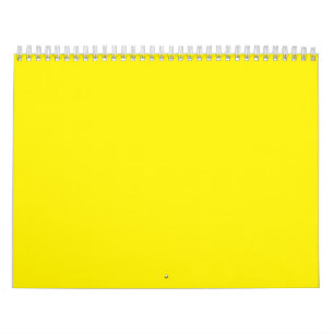 Calendário Fundo Sólido Amarelo Brilhante Olhar Moderno e O