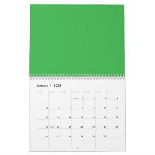 Calendário Fundo Verde e Borda Branca para um Aes Moderno