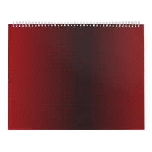 Calendário fundo vermelho e branco com pequenos pontos branco
