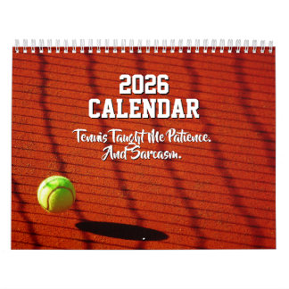 Calendário Funny 2026 Tennis Calendar For Player Coach Sports