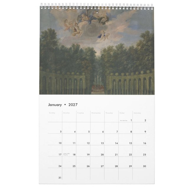 Calendário Gardens of Versailles - os jardins de Versailles (Jan 2027)