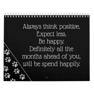 Calendário Garras de Cachorro Negras de Fundo Impressão de Ca