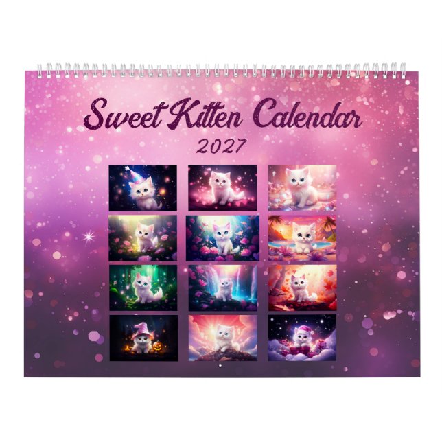 Calendário Gatinho Doce Ano 2027 Magia (Capa)