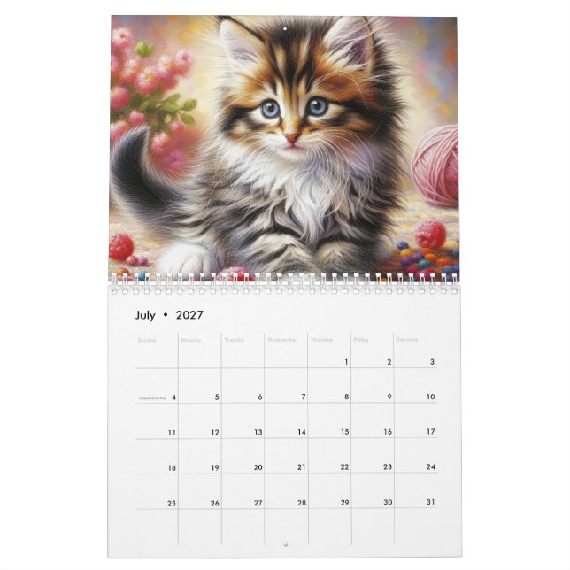 Calendário Gatinhos Fofos (Jul 2027)