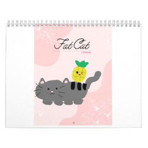 Calendário Gato gordo e amigos chamam TODOS OS AMIGOS MELHOR 