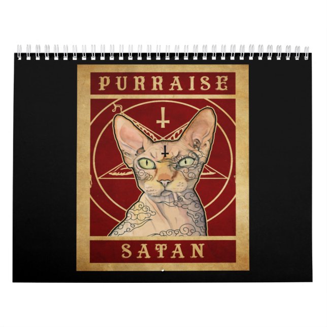 Calendário Gato Sphynx de Satã de Purrise (Capa)