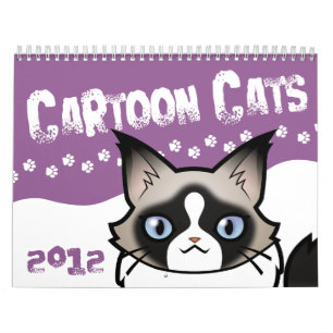 Calendário Gatos 2012 dos desenhos animados (projete seus